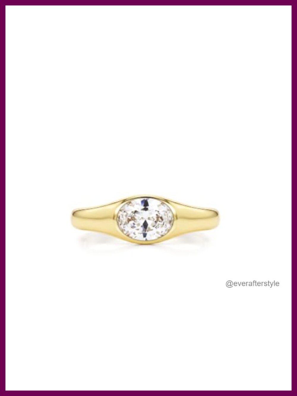 14k Gold Filled Ring for Women Oval CZ Solitaire Stackable